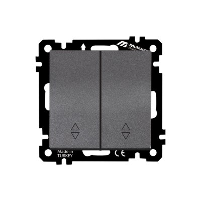 Выключатель проходной 2-клав. (скрытый, без рамки, пруж. зажим) дымчатый, DARIA, MUTLUSAN