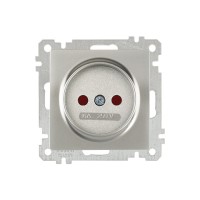 Розетка 1-ая (скрытая, без рамки, б/з, шторки) титан, DARIA, MUTLUSAN