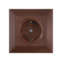 Розетка 1-ая (скрытая, с/з, шторки) орех, DARIA, MUTLUSAN Розетка 1-ая (скрытая, с/з, шторки) орех, DARIA, MUTLUSAN