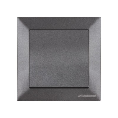 Выключатель 1-клав. (скрытый, винт. зажим) дымчатый, DARIA, MUTLUSAN