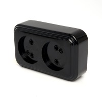 Розетка 2-местная б/з STEKKER, PST16-30-20 (RA 16-237-Ч), пластик АВС, 250В, 16А, IP20, черный 39694 Розетка 2-местная б/з STEKKER, PST16-30-20 (RA 16-237-Ч), пластик АВС, 250В, 16А, IP20, черный 39694