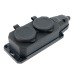 Розетка переносная 2-местная c/з STEKKER,RST16-2-44, 250В, 16А, IP44, черный 50805