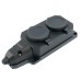 Розетка переносная 2-местная c/з STEKKER,RST16-2-44, 250В, 16А, IP44, черный 50805