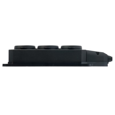 Розетка переносная 3-местная c/з STEKKER,RST16-3-44, 250В, 16А, IP44, черный 50806