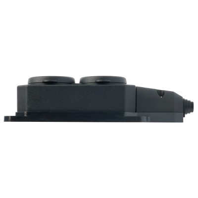 Розетка переносная 2-местная c/з STEKKER,RST16-2-44, 250В, 16А, IP44, черный 50805