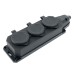 Розетка переносная 3-местная c/з STEKKER,RST16-3-44, 250В, 16А, IP44, черный 50806