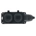 Розетка переносная 2-местная c/з STEKKER,RST16-2-44, 250В, 16А, IP44, черный 50805