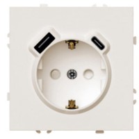 Розетка 1-местная з/ш с/з 16А + USB + Type C (механизм), STEKKER, 250В, 20W, серия Эмили, RST16-5119-08, кашемир, soft touch 50360