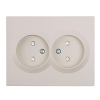 Розетка 2-местная с защитной шторкой (механизм), STEKKER, б/з, 250В, 16А, серия Мия, RST16-3109-01, белая магнолия 50914