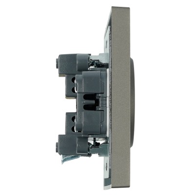 Розетка 2-местная с защитной шторкой, STEKKER, б/з, 250В, 16А, серия Эмили, RST10-5116-09, антрацит, soft touch 49929