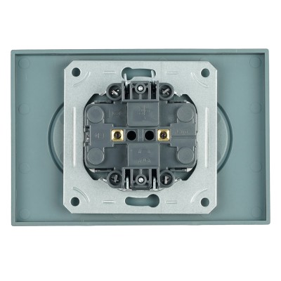 Розетка 2-местная с защитной шторкой, STEKKER, б/з, 250В, 16А, серия Эмили, RST10-5116-09, антрацит, soft touch 49929