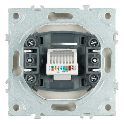 Розетка компьютерная 1-местная RJ-45 (механизм), серия Эмили, RST00-5117-08, кашемир, soft touch 49899