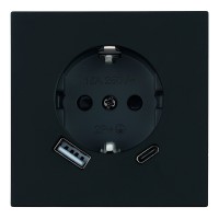 Розетка 1-местная з/ш с/з 16А + USB + Type C (механизм), STEKKER, 250В, 20W, серия Мия, RST16-3119-05, черный бархат 50452 Розетка 1-местная з/ш с/з 16А + USB + Type C (механизм), STEKKER, 250В, 20W, серия Мия, RST16-3119-05, черный бархат 50452