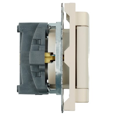 Розетка 1-местная с крышкой с защ. штор, STEKKER, с/з, 250В, 16А, серия Эмили, RST16-5112-08, кашемир, soft touch 49907