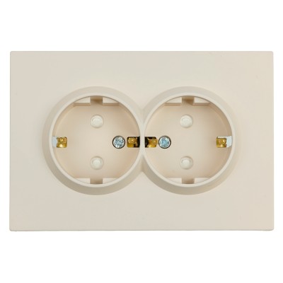 Розетка 2-местная с защитной шторкой, STEKKER, с/з, 250В, 16А, серия Эмили, RST16-5114-08, кашемир, soft touch 49908