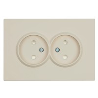 Розетка 2-местная с защитной шторкой, STEKKER, б/з, 250В, 16А, серия Эмили, RST16-5116-08, кашемир, soft touch 49903