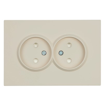 Розетка 2-местная с защитной шторкой, STEKKER, б/з, 250В, 16А, серия Эмили, RST16-5116-08, кашемир, soft touch 49903