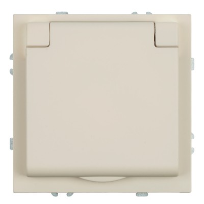 Розетка 1-местная с крышкой с защ. штор, STEKKER, с/з, 250В, 16А, серия Эмили, RST16-5112-08, кашемир, soft touch 49907