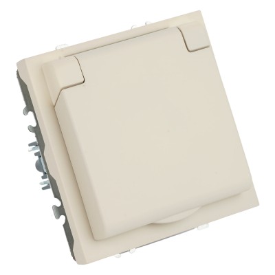 Розетка 1-местная с крышкой с защ. штор, STEKKER, с/з, 250В, 16А, серия Эмили, RST16-5112-08, кашемир, soft touch 49907