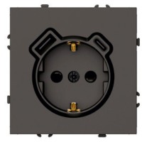 Розетка 1-местная з/ш с/з 16А + USB + Type C (механизм), STEKKER, 250В, 20W, серия Эмили, RST16-5119-09, антрацит, soft touch 50361
