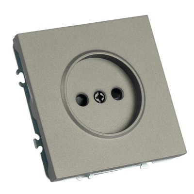 Розетка 1-местная с защитной шторкой (механизм), STEKKER, б/з, 250В, 16А, серия Эмили, RST16-5109-09, антрацит, soft touch 49928