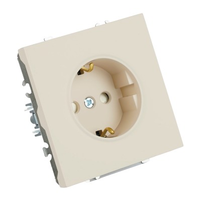 Розетка 1-местная с защитной шторкой с/з (механизм), STEKKER, 250В, 16А, серия Эмили, RST16-5110-08, кашемир, soft touch 49906