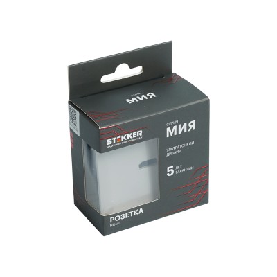 Розетка HDMI 2.0 Type A (механизм), STEKKER, серия Мия, RST00-3118-08, пудровый жемчуг 50829