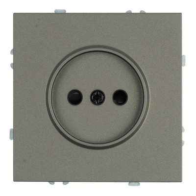 Розетка 1-местная с защитной шторкой (механизм), STEKKER, б/з, 250В, 16А, серия Эмили, RST16-5109-09, антрацит, soft touch 49928