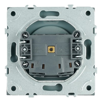 Розетка 1-местная с защитной шторкой (механизм), STEKKER, б/з, 250В, 16А, серия Эмили, RST16-5109-09, антрацит, soft touch 49928