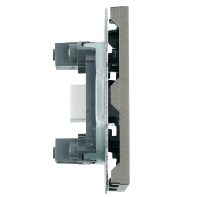 Розетка HDMI 2.0 Type A (механизм), STEKKER, серия Эмили, RST00-5118-09, антрацит, soft touch 50168