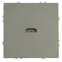 Розетка HDMI 2.0 Type A (механизм), STEKKER, серия Эмили, RST00-5118-09, антрацит, soft touch 50168