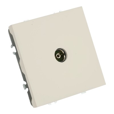 Розетка телевизионная 1-местная (механизм), STEKKER, 75 Ом, 5-862МГц, серия Эмили, RST00-5108-08, кашемир, soft touch 49901