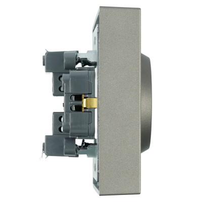 Розетка 2-местная с защитной шторкой, STEKKER, с/з, 250В, 16А, серия Эмили, RST16-5114-09, антрацит, soft touch 49934