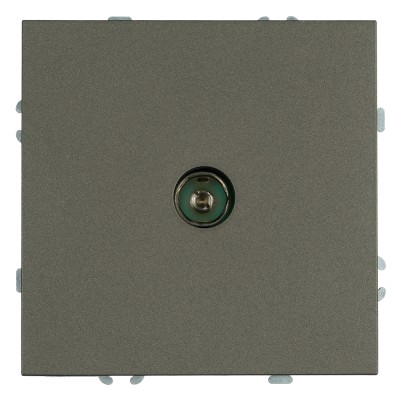 Розетка телевизионная 1-местная (механизм), STEKKER, 75 Ом, 5-862МГц, серия Эмили, RST00-5108-09, антрацит, soft touch 49927