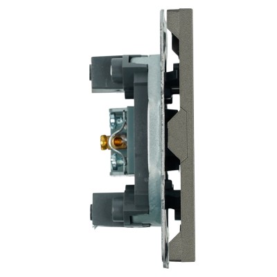 Розетка телевизионная 1-местная (механизм), STEKKER, 75 Ом, 5-862МГц, серия Эмили, RST00-5108-09, антрацит, soft touch 49927