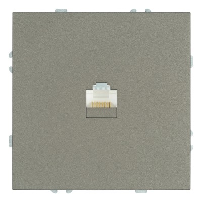 Розетка компьютерная 1-местная RJ-45 (механизм), STEKKER, серия Эмили, RST00-5117-09, антрацит, soft touch 49925