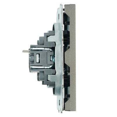 Розетка компьютерная 1-местная RJ-45 (механизм), STEKKER, серия Эмили, RST00-5117-09, антрацит, soft touch 49925