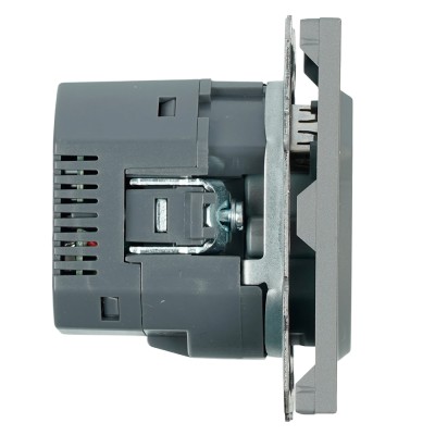 Розетка 1-местная з/ш с/з 16А + USB + Type C (механизм), Stekker, 250В, 20W, серия Эмили, платиново-серый, soft-touch, RST16-5119-10 50219