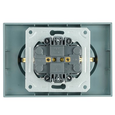 Розетка 2-местная с защитной шторкой, STEKKER, с/з, 250В, 16А, серия Эмили, RST16-5114-09, антрацит, soft touch 49934