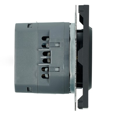 Розетка 1-местная з/ш с/з 16А + USB + Type C (механизм), Stekker, 250В, 20W, серия Эмили, черный уголь, soft-touch, RST16-5119-05 50218