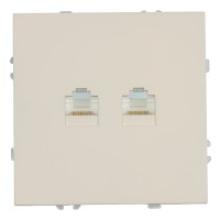 Розетка компьютерная 2-местная RJ-45 (механизм), STEKKER, серия Эмили, RST00-5111-08, кашемир, soft touch 49900