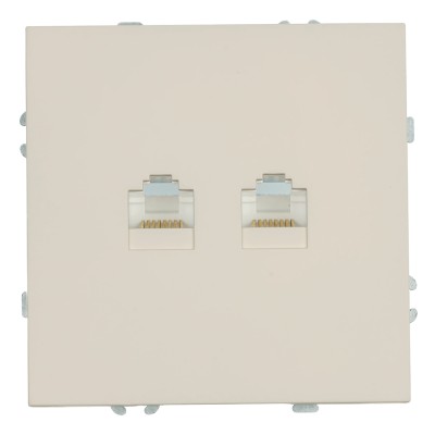 Розетка компьютерная 2-местная RJ-45 (механизм), STEKKER, серия Эмили, RST00-5111-08, кашемир, soft touch 49900