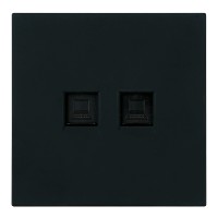 Розетка компьютерная 2-местная RJ-45 (механизм), STEKKER, серия Мия, RST00-3111-05, черный бархат 50451