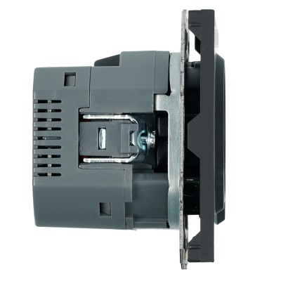 Розетка 1-местная з/ш с/з 16А + USB + Type C (механизм), Stekker, 250В, 20W, серия Эмили, черный уголь, soft-touch, RST16-5119-05 50218