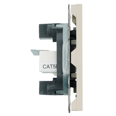 Розетка компьютерная 2-местная RJ-45 (механизм), STEKKER, серия Эмили, RST00-5111-08, кашемир, soft touch 49900