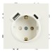 Розетка 1-местная з/ш с/з 16А + USB + Type C (механизм), Stekker, 250В, 20W, серия Эмили, белый фарфор, soft-touch, RST16-5119-01 50217