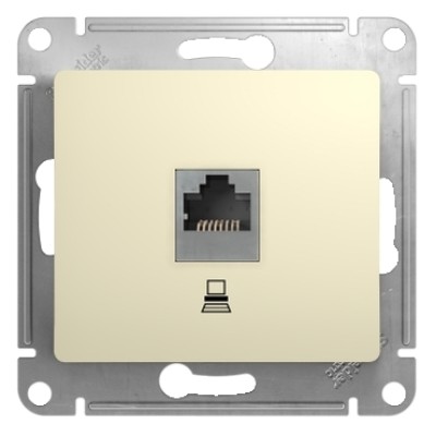 GLOSSA РОЗЕТКА компьютерная RJ45 кат. 5e, механизм, БЕЖЕВЫЙ