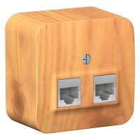 BLANCA О/У РОЗЕТКА двойная компьютерная RJ45, кат.5E, ИЗОЛ.ПЛ., ЯСЕНЬ
