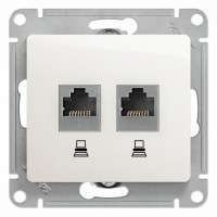 GLOSSA РОЗЕТКА двойная компьютерная RJ45+RJ45 кат. 5e, механизм, ПЕРЛАМУТР