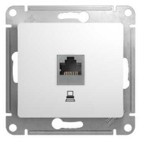 GLOSSA РОЗЕТКА компьютерная RJ45 кат. 5e, механизм, БЕЛЫЙ